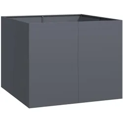 Helloshop26 - Moderner quadratischer Pflanzkübel 100 x 100 x 80 cm mit stabilem offenem Boden für Garten oder Balkon aus