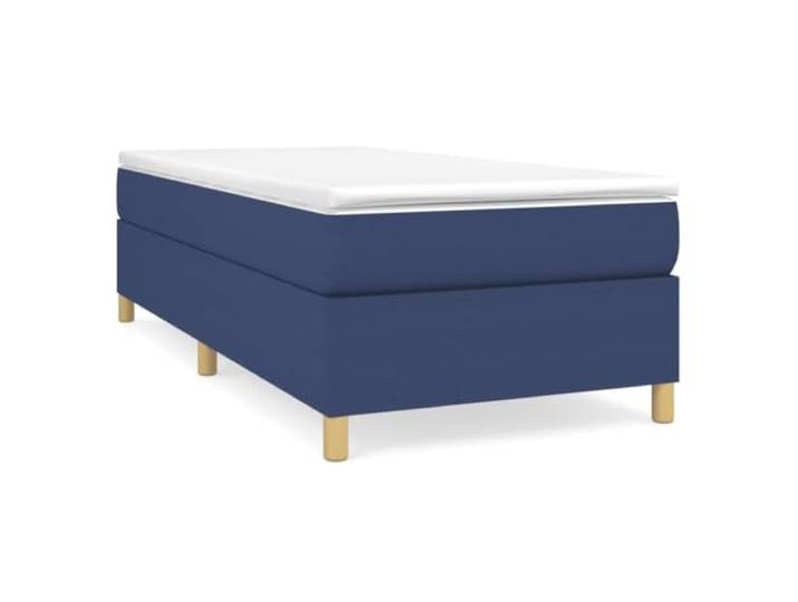 PUGYNBK Boxspringbett mit Stoffmatratze, Blau, 90 x 190 cm Gefederte Federn, mittlere Festigkeit, Holzlatten, weicher Schutz, manuelle Montage