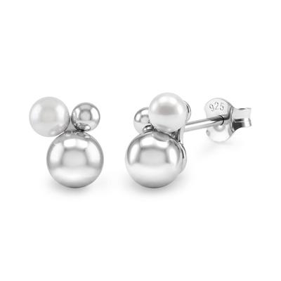 Paar Ohrstecker TOM TAILOR "Perle", silber, Ohrringe, Damen, Perlen Silber 925 (Sterlingsilber), Perlen, Silber 925 (Sterlingsilber), mit Süßwasserzuchtperle