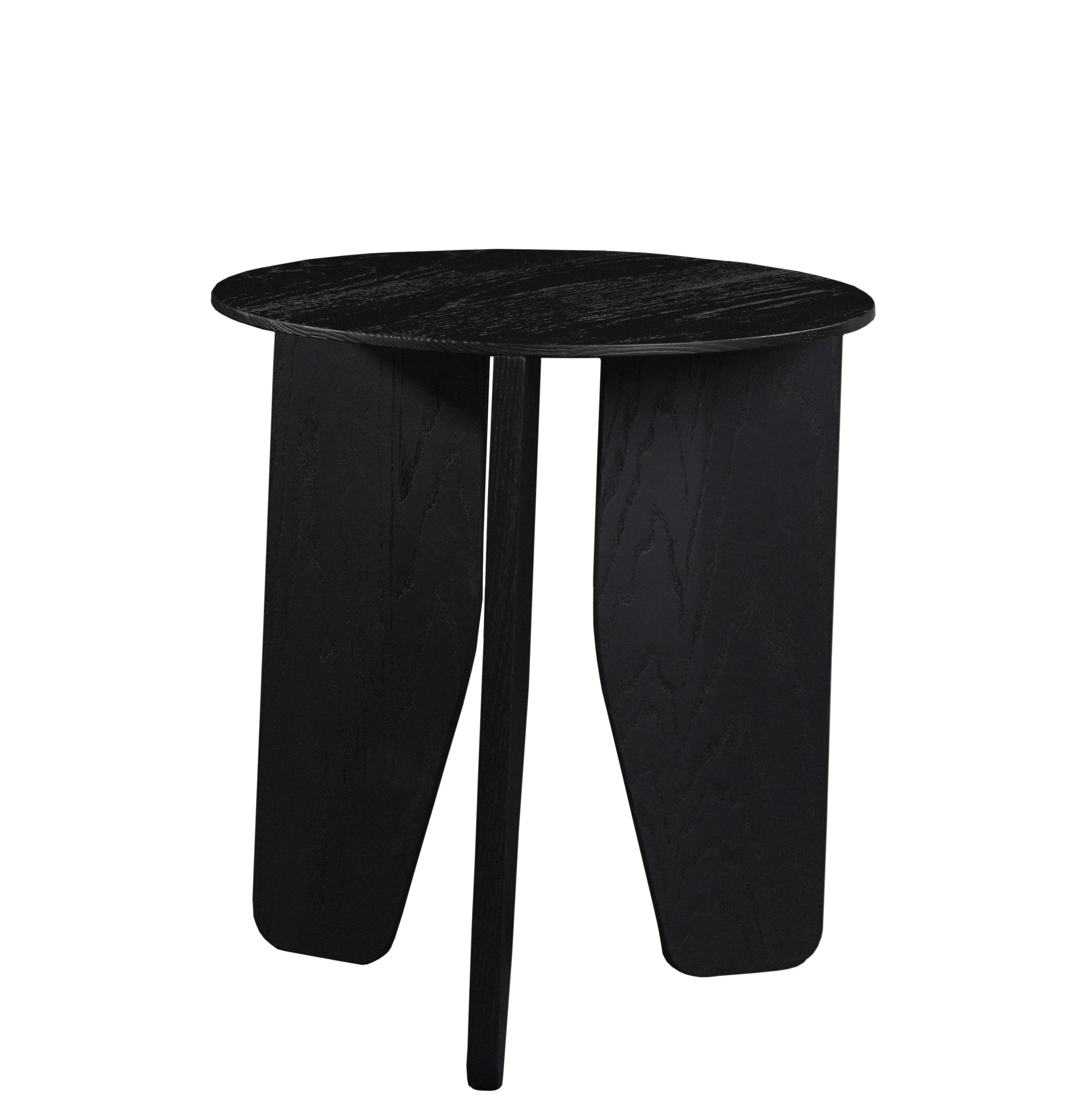 more CUT Beistelltisch (Esche "schwarz" (gebürstet, schwarz, matt lackiert), Ø 4... Esche "schwarz" (gebürstet, schwarz, matt lackiert) | Ø 45cm, H 50cm Esche Standard Holztöne