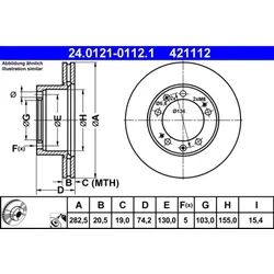 Bremsscheibe ATE 24.0121-0112.1 (2 Stk.) für Porsche 944