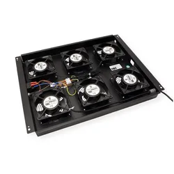 Roline 19-inch roof ventilation unit 6 fans ON/OFF for server cabinet black, Serverschrank Zubehör, Schwarz