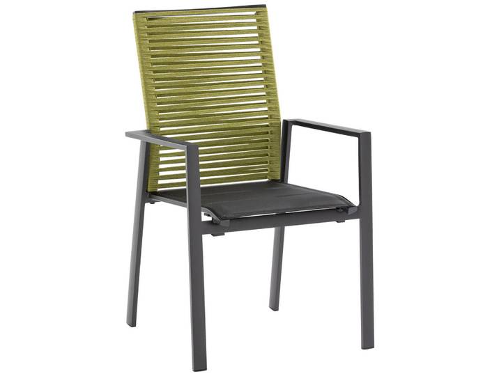 Niehoff Garden Gartenstuhl, Anthrazit, Grün, Metall, Textil, eckig, 61x95x65 cm, Typenauswahl, stapelbar, wetterbeständig, Gartenmöbel, Gartenstühle, Gartensessel