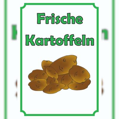 HB-Druck Verkaufsschild Schild Kartoffeln Hochkant A6 (105x148mm)