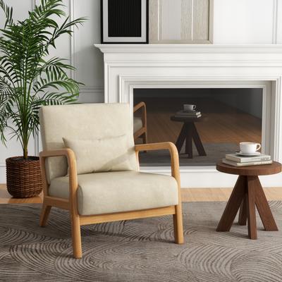 DREAMSIDEA Mid Century Modern Upholstered Accent Chair with Pillow