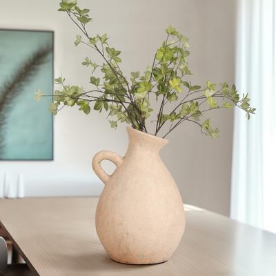 Sagebrook Home Terracotta Tilted Jug Flower Vase with Handle