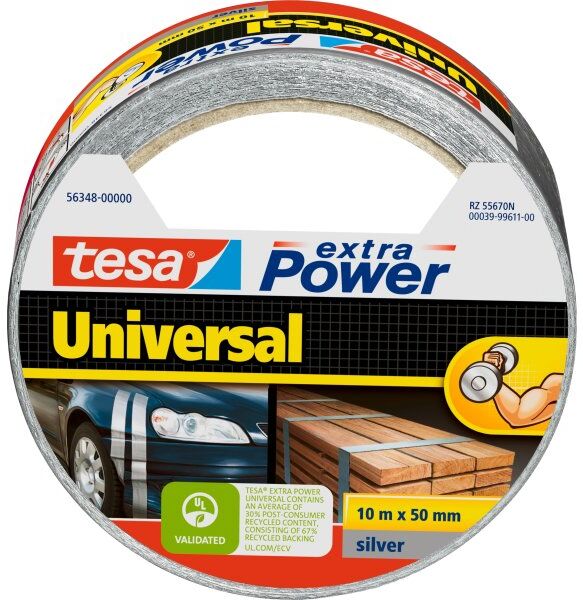 Tesa Extra Power Lærredstape, 50mm, 10m, Grå