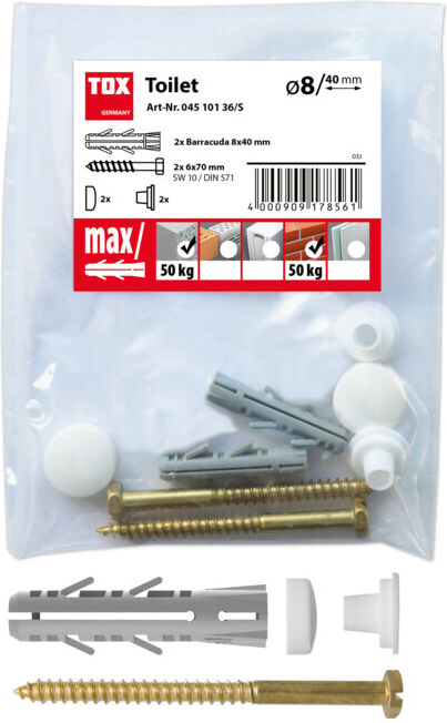 TOX Fixation WC sur pied blanc (04510136/S)