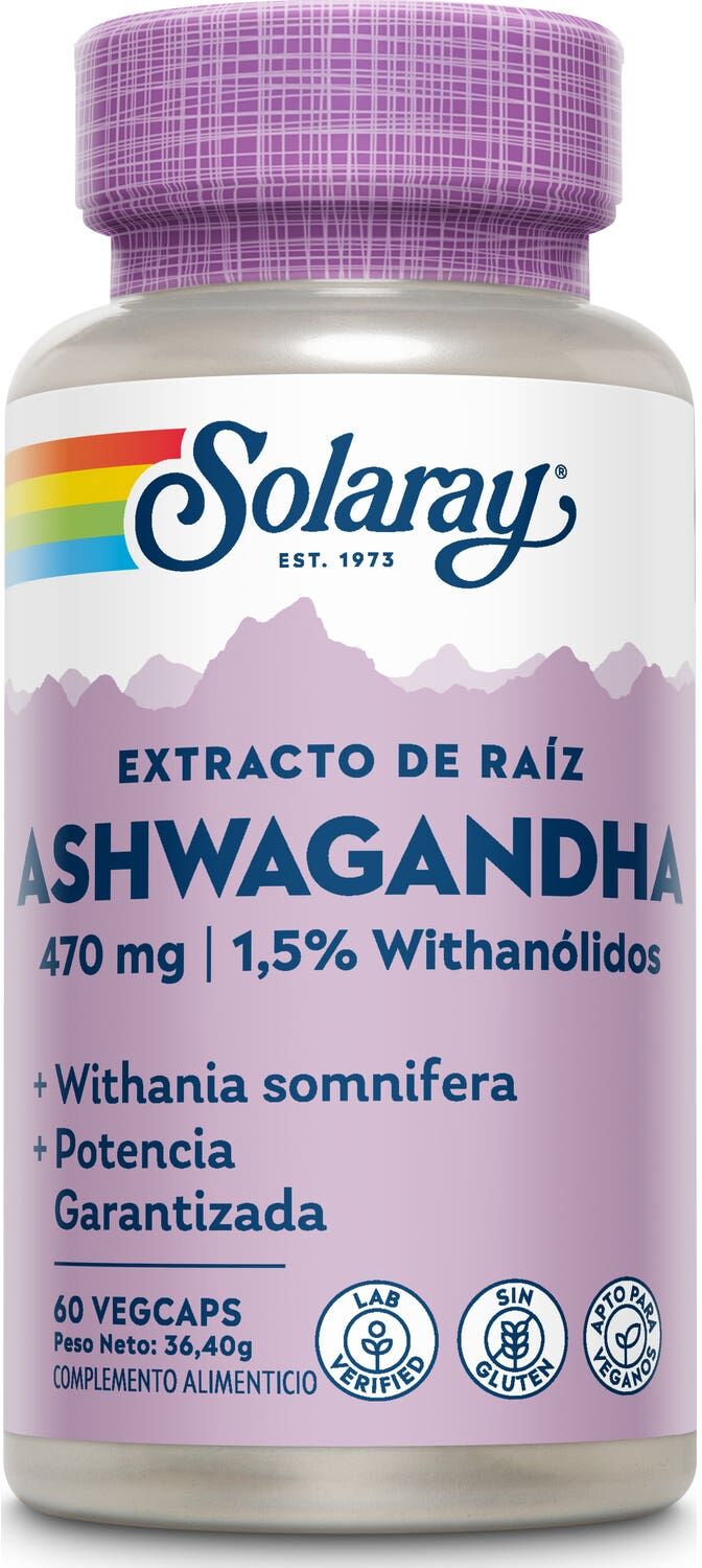 SOLARAY Extracto de Raíz Ashwagandha 470mg 60caps