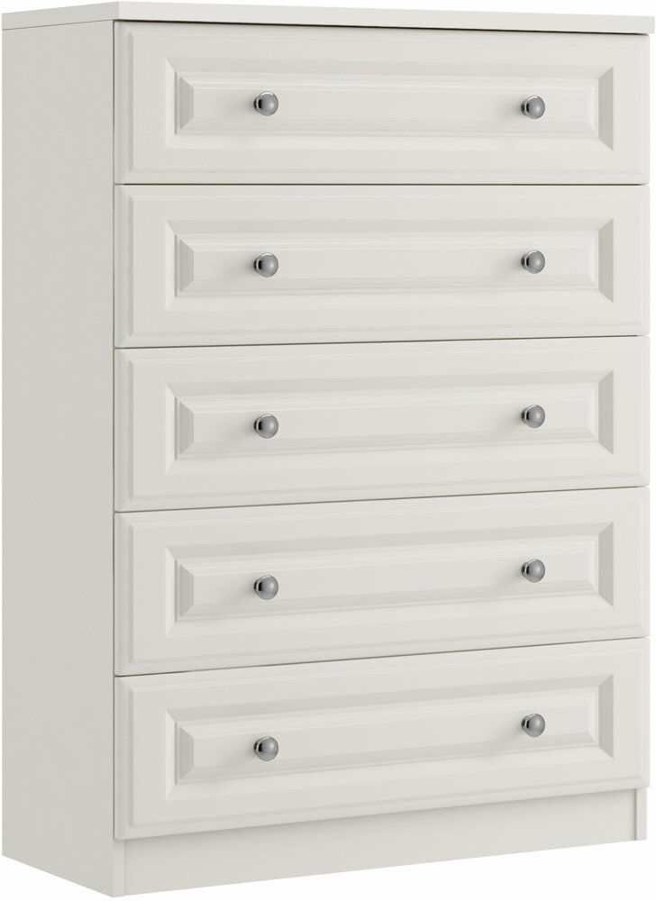 Ashley Living 91 cm W Chest of 5 Drawers White 128cm H X 91cm W X 45cm D