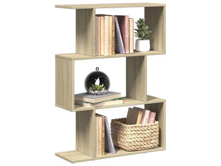 Étagère séparatrice de pièce 3 niveaux chêne sonoma 70x24x97 cm bibliothèque support à livres étagère 858113