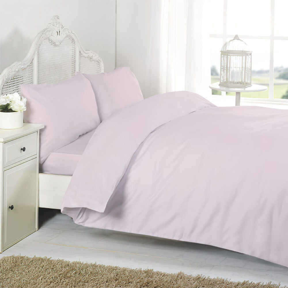 Ebern Designs Brittneyann Satin Solid Colour Duvet Cover Set with Pillowcases Included Pink Super King Duvet Cover + 2 Standard Pillowcases