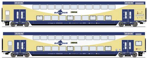 Roco 6220106 H0 2er-Set Doppelstockwagen der metronom 2er Set: 2. Klasse DBpza