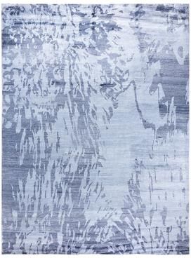 Overton "Modern One-of-a-Kind Hand-Knotted Area Rug, Blue - 9' 1"" x 12' 1"""