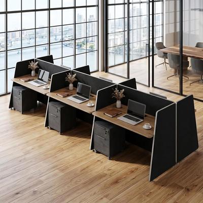 WESOME Modular Office Cubicle Desk with Outlets & USB, Staff Workstation Desk with Mobile Storage Cabinet