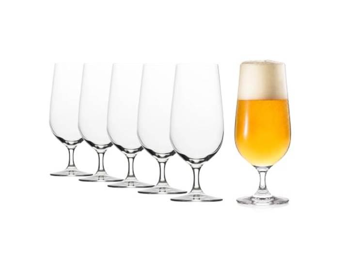 Stölzle Lausitz Grand Cuvée Biergläser Pilsgläser 390 ml, 6er-Set Elegante Biergläser und Pilsgläser für Pils und weitere Biersorten, aus Kristallglas, stoßfest & spülmaschinengeeignet