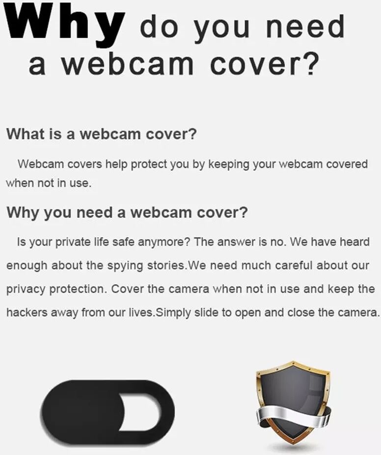 INF Webcam Abdeckung - Webcam Cover Slider - schwarz