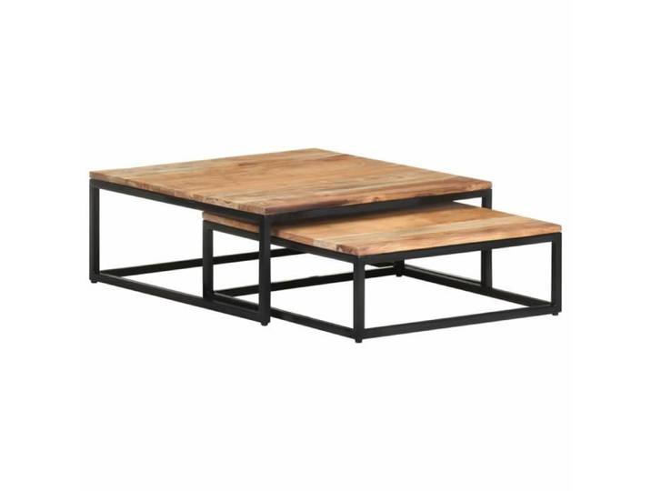 oVsky Tables basses gigognes 2 pcs Bois d'acacia massif