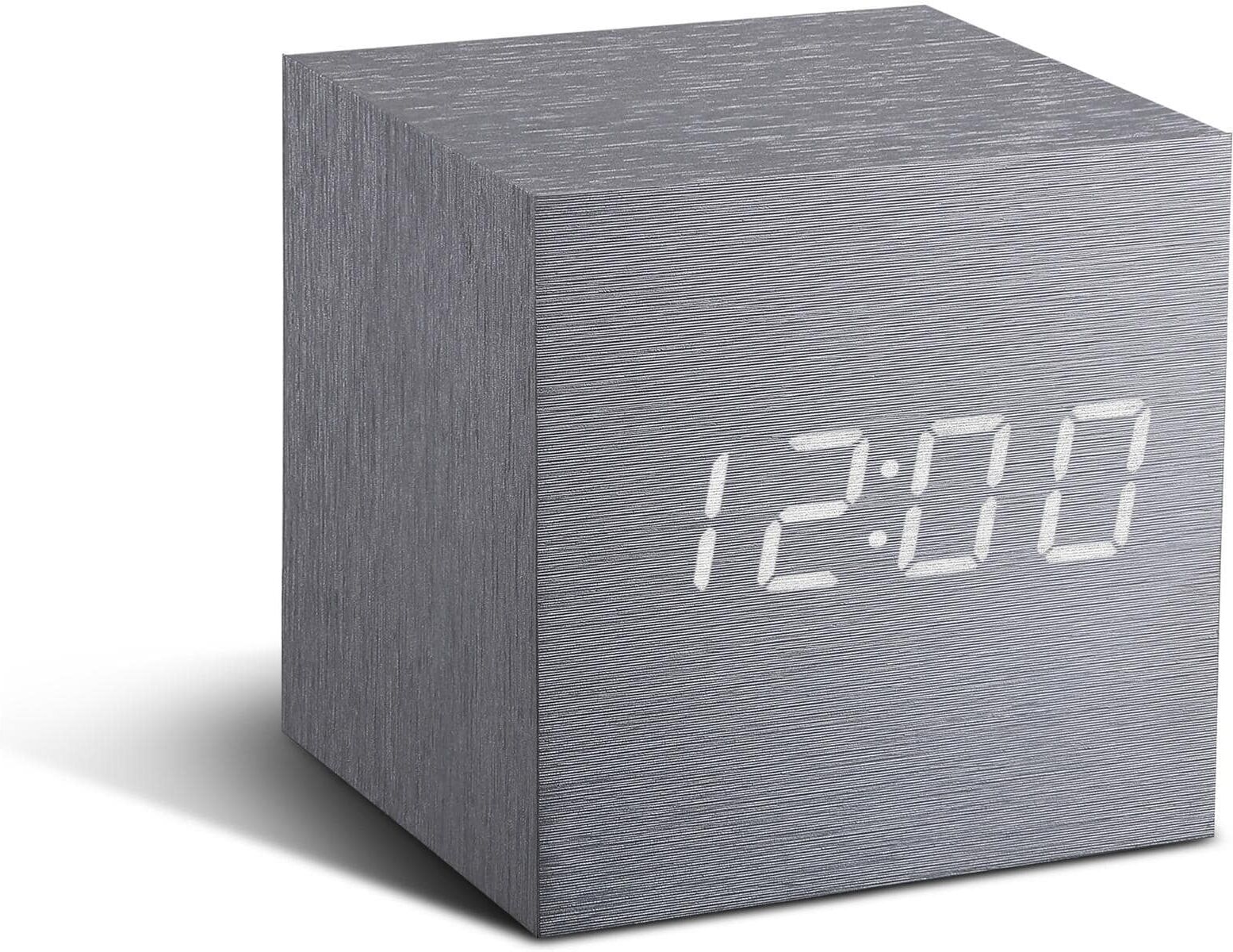 Wecker "Gingko Cube Click", silber, Wecker, Wecker silber Einheitsgröße