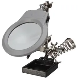 Velleman Dritte Hand Mit Lupe, Led-Lampe Und Lötkolbenständer (Lötkolben), Lötgerät Zubehör, Silber