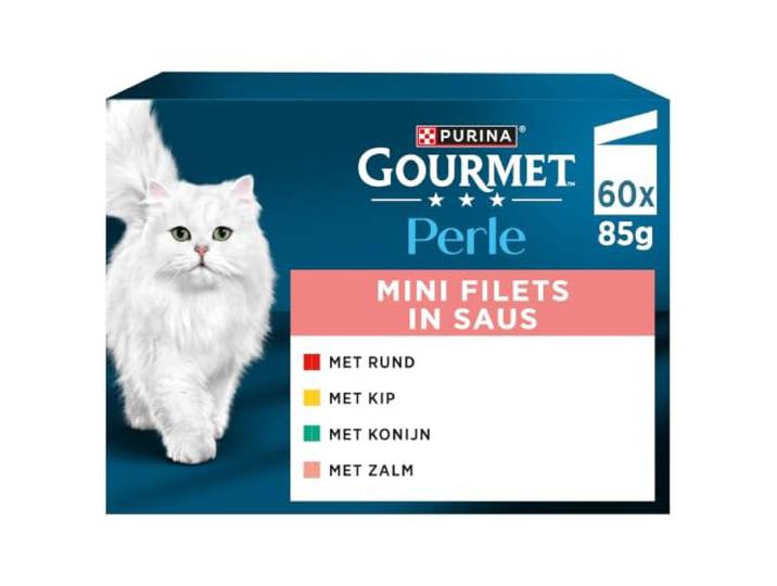 Gourmet Perle Mini Filets in Saus Kip - Katten natvoer - (60 x 85g)