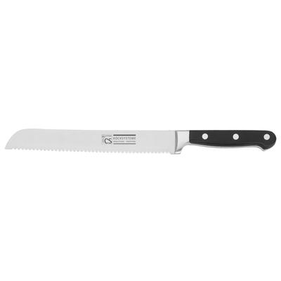 Brotmesser CS KOCH-SYSTEME "PREMIUM, 21 cm, Edelstahl rostfrei", schwarz, Klingenlänge 21cm, Edelstahl, Kunststoff, Kochmesser, Brotmesser, mit hoher Schneidqualität