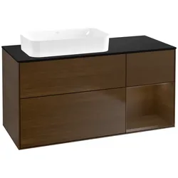 Villeroy und Boch Finion Waschtischunterschrank G692GNGN 120x60,3x50,1cm, Regal rechts Walnut veneer, Walnut veneer