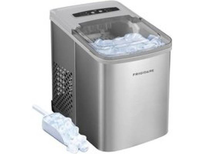 Frigidaire 26 LBS Per Day Portable Compact Ice Maker Stainless Steel Medium Size Ice Maker