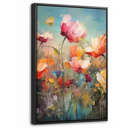 LEINWAND Bilder mit Rahmen - Blumen - Aquarell - Kunst - Botanisch - Natur - 20x30
