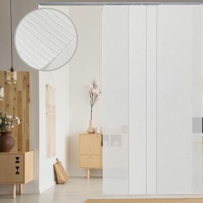 "GoDear Design Light Filtering Natural Woven Adjustable Sliding Panel Track, Vertical Blinds, Minimalist, 45.8""- 86"" W x 96"" L"