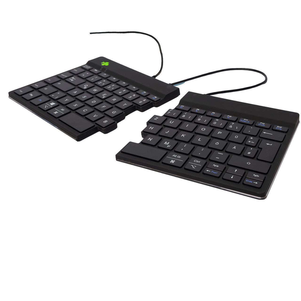 R-GO Tools Split Tastatur USB Deutsch schwarz (kabelgebunden)