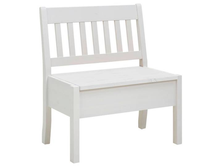 Boxxx Sitzbank, Weiß, Holz, Kiefer, massiv, 1-Sitzer, 83x93x58 cm, Truhe im Sitz, Holzmöbel, Sitzgelegenheiten Holz, Holzbänke