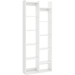 Helloshop26 - Baumförmiges Bücherregal 65 x 20 x 162 cm viel Stauraum modernes Design weißes Holz 20_0010748