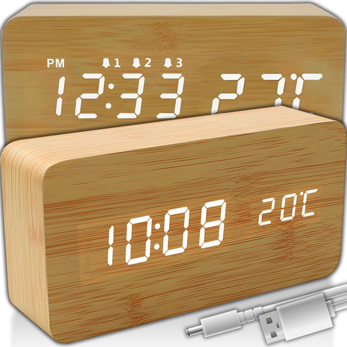 Dailygoods Digitale Led Tafelklok met temperatuurweergave