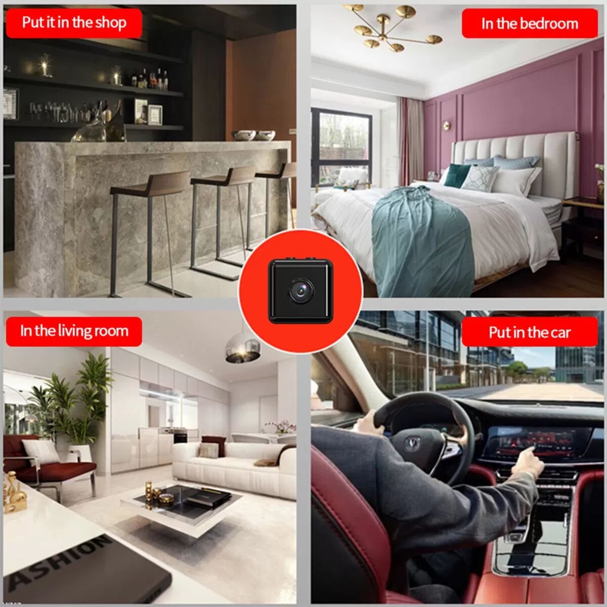 INF Mini HD WiFi Überwachungskamera 3.3cm Würfel, Nachtsicht, TF-Karten-Support, Magnetische Halterung, Bewegungs- und