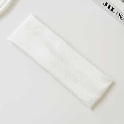 DynamicDeals FlexFit Wide Sports Headband For Women Yoga Headband & Sweat Absorbing Headband white