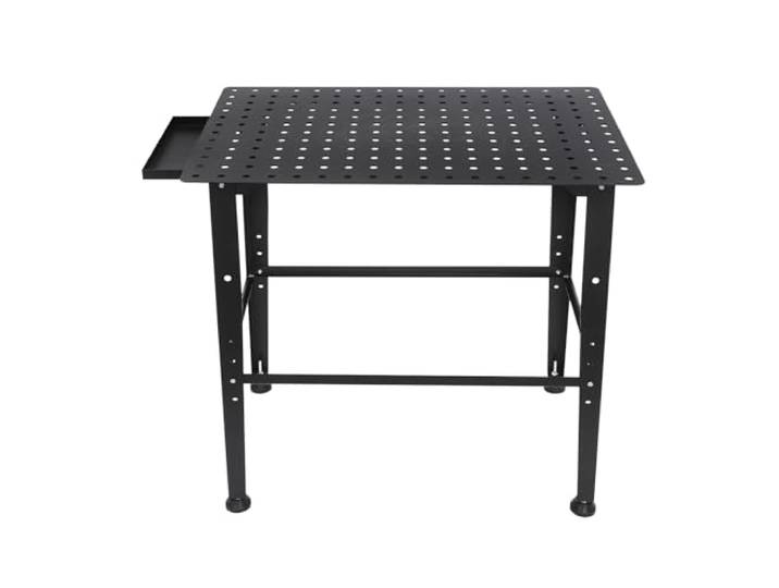 SchweißTisch,MetallschweißTisch,600 KG Belastbarkeit, Carbonstahl, HöHenverstellbare StüTzen, 36 X 24 Zoll ArbeitsfläChe, PräZise Bohrloch Matrix, für SchweißEn, Schneiden Werkstattarbeit