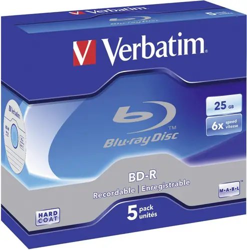 Verbatim 43715 Blu-ray BD-R Rohling 25GB 5 St. Jewelcase
