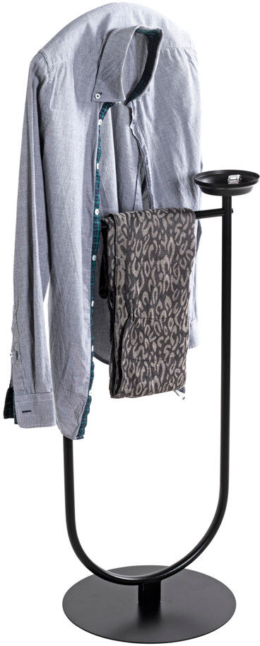 Brayden Studio Ralphs Steel Freestanding Valet Stand Black 116cm H X 45cm W X 34cm D