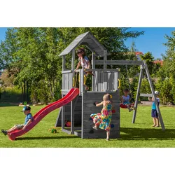 FUNGOO Spielturm CAROL3 Klettergerüst mit Schaukel u. Rutsche in versch. Farben