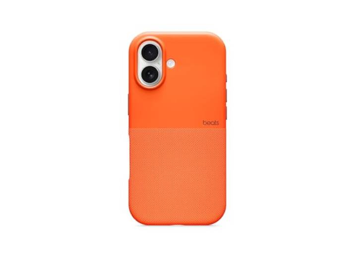 Beats-case Robuustemet MagSafe en cameraregelaar voor de iPhone 17, getest op vallen en stoten, matte afwerking met voering van microvezel – Sierra-oranje