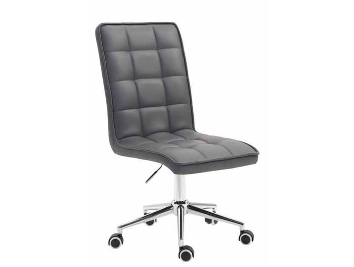Chaise de travail - CLP - Peking V2 - Similicuir - Gris - Pivotante 360°