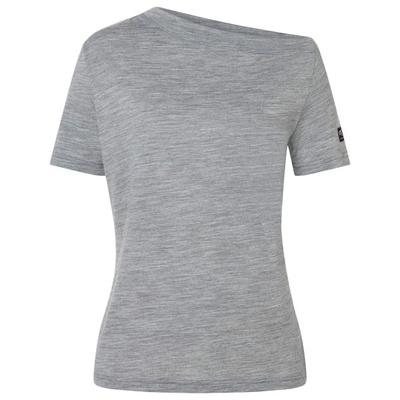 super.natural - Women's Drop Shoulder Tee - Merinoshirt Gr L grau