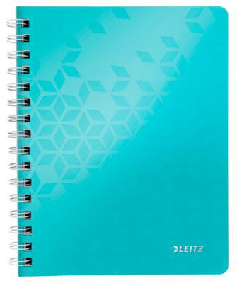 Collegeblock Leitz WOW, DIN A5, 80 linierte Blatt, Klarsicht-Tasche, FSC®-zertifiziert, eisblau