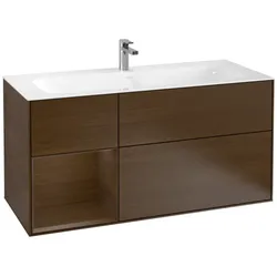 Villeroy und Boch Finion Waschtischunterschrank G060GNGN 119,6x59,1cm, Emotion, Regal links Walnut veneer, Walnut veneer