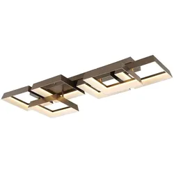 LED Deckenleuchte Deckenlampe Wohnzimmerleuchte opal kaffeefarben matt L 102 cm