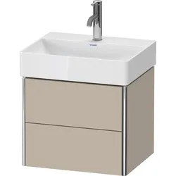 Duravit XSquare Waschtischunterbau Compact, wandhängend, 2 Schubkästen, 484x397x390mm, XS430506060, Farbe: Taupe Seidenmatt Lack