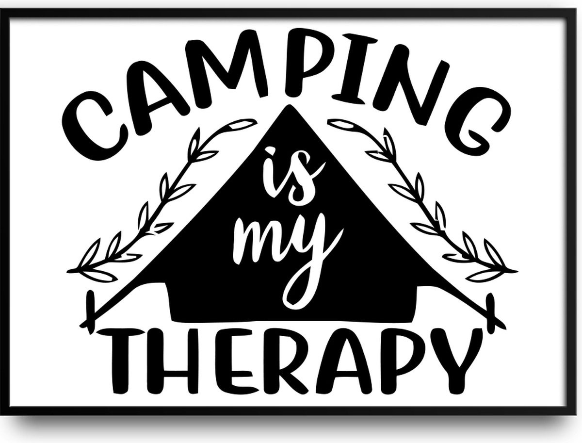 Camping is my therapy fotolijst met glas, 50 x 70 cm