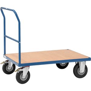 Fetra Transportwagen Schiebebügelwagen 2501, mit Luftbereifung, 1000 x 600 mm, mit Feststellbremse, Tragkraft 400 kg