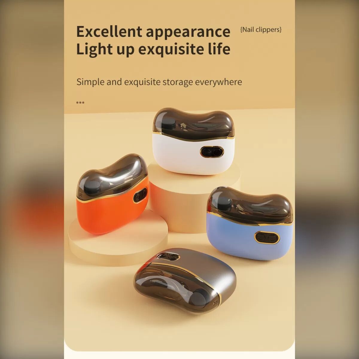 INF Elektrischer Nagelknipser und Schleifer: Automatischer Trimmer mit LED-Licht & USB-aufladbar Weiß